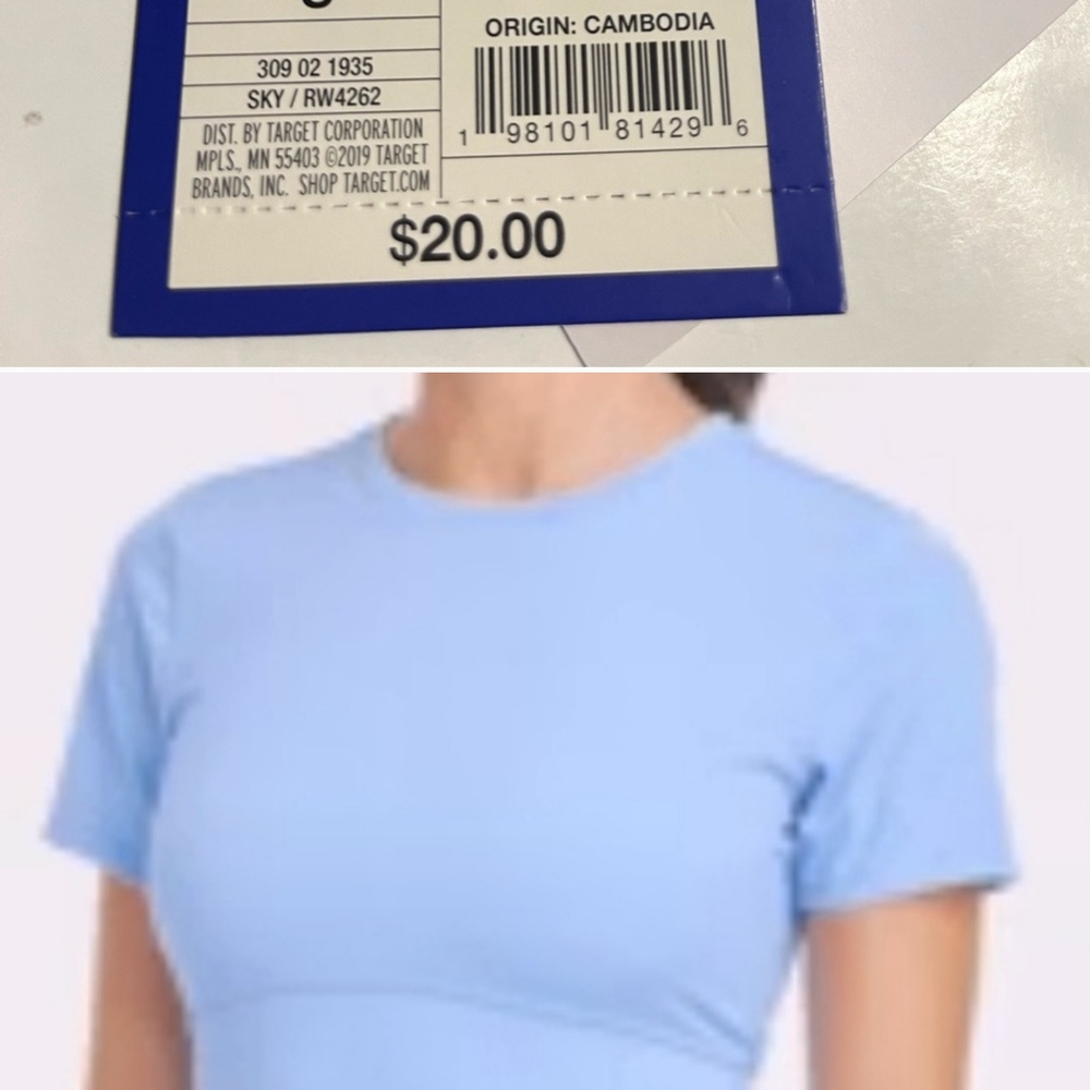 Light Blue Crop Top Joy Lab Size Large